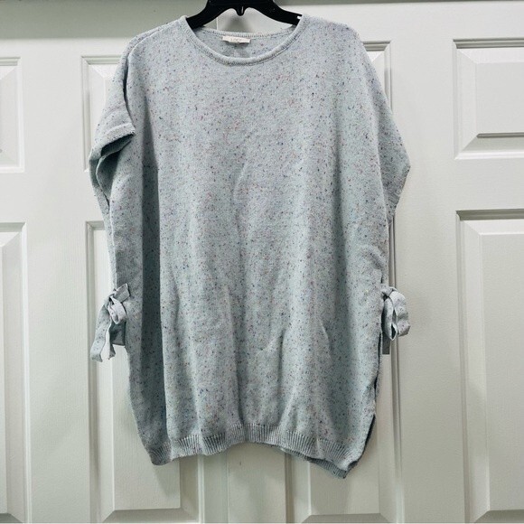LOFT Oversize Blue Flecked Poncho Sweater Size XS/S - Picture 2 of 11